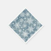 Blaue Wasserfarben-Schneeflocken Winterferien Serviette (Ecke)