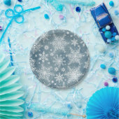 Blaue Wasserfarben-Schneeflocken Winterurlaub Pappteller (Party)