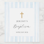 Blaue Wasserfarben Streifen Weinetikett (Einzelnes Label)