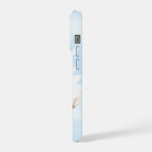 Blaue Wasserfarben-Wasch-Personalisierung mit Name iPhone Hülle (Linke Seite)