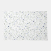 Blaue Wasserfarben-Wildblume im Salbeiton Fußmatte (Vorderseite)