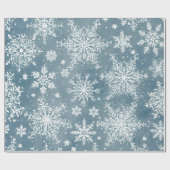 Blaue Wasserfarben-Winter-Schneeflocken-Feiertag Geschenkpapier (Flach)