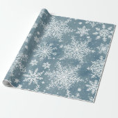Blaue Wasserfarben-Winter-Schneeflocken-Feiertag Geschenkpapier (Ungerollt)