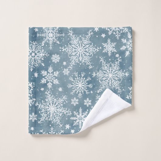 Blaue Wasserfarben-Winter-Schneeflocken Waschlappen (Waschlappen)
