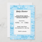 Blaue Wasserfarbendusche Einladung (Vorderseite)