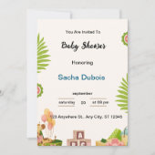 Blaue Wasserfarbendusche Einladung (Vorderseite)