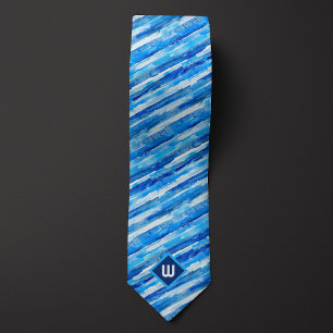 Blaue Wasserfarbene Streifen Krawatte