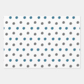 Blaue Wasserfarbenelemente und Punktmuster Set 3 Geschenkpapier Set (Vorderseite 2)
