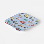 Blaue Wasserfarbenfahrzeuge / Autos Pappteller (Gewinkelt)