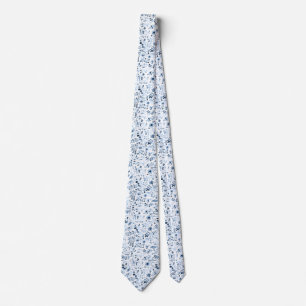 Blaue Wasserfarbenflora, elegant Krawatte