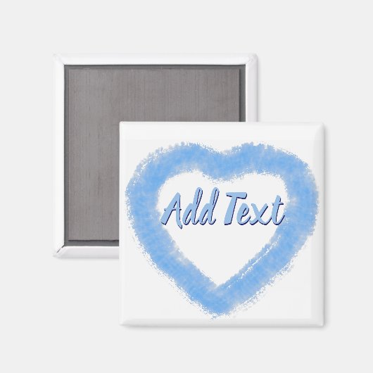 Blaue Wasserfarbenherzerform Magnet (Vorderseite/Rückseite)