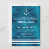 Blaue Wasserfarbenhochzeit Einladung (Vorderseite)