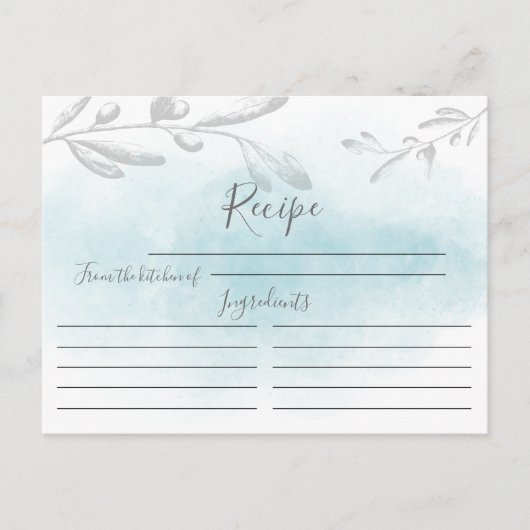 Blaue Wasserfarbenkarte Postkarte (Vorderseite)