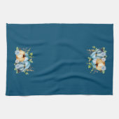 Blaue Wasserfarbenkürbis Herbst Geschirrtuch (Horizontal)