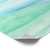 Blaue Wasserfarbenschichten Abstrakte Kunst Poster (Ecke)