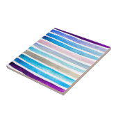 Blaue Wasserfarbenstreifen, handbemalt Fliese (Seite)