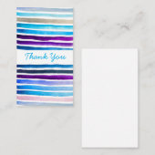 Blaue Wasserfarbenstreifen, handbemalt Mitteilungskarte (Vorne/Hinten)