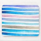 Blaue Wasserfarbenstreifen, handbemalt Mousepad (Vorne)