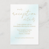 Blaue Wasserfarbenwelle Hochzeitsauflösung Begleitkarte (Vorderseite)