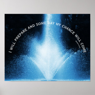 Blaue Wasserfontäne Einstellung Inspiration Zitat Poster