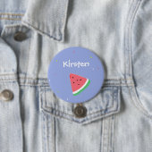 Blaue Wassermelone-individuelle Name Button (Beispiel)
