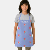 Blaue Wassermelone-individuelle Name Schürze (Insitu)
