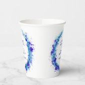 Blaue Wassernährung Wasserfarbenfrohe Hochzeit Pappbecher (Links)