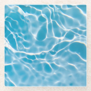 Blaue Wasseroberfläche, Natur abstrakt Glasuntersetzer