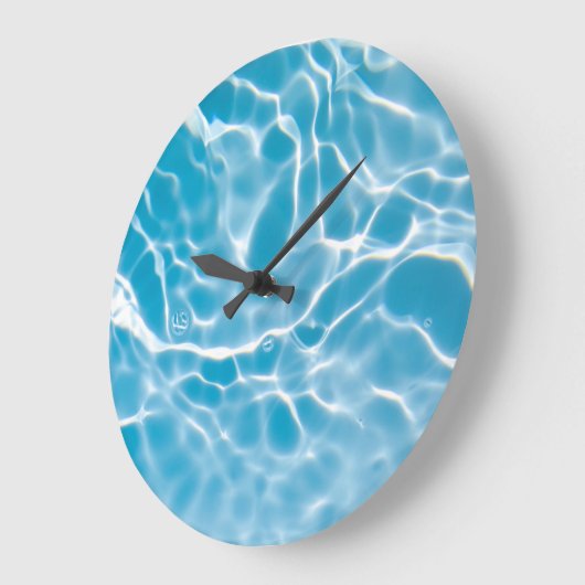 Blaue Wasseroberfläche, Natur abstrakt Große Wanduhr (Winkel)