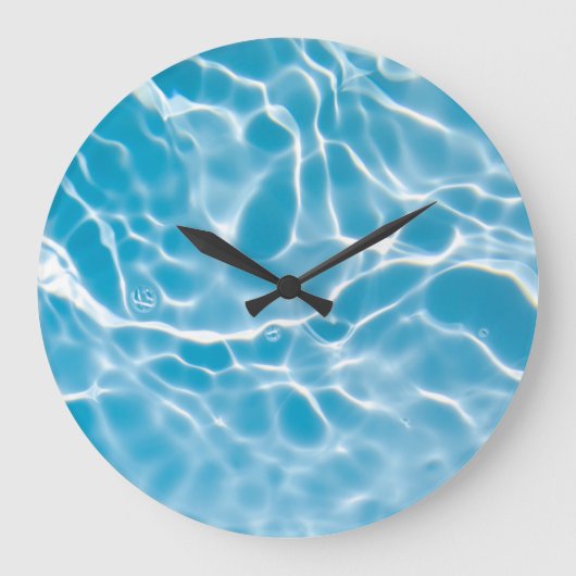 Blaue Wasseroberfläche, Natur abstrakt Große Wanduhr (Vorderseite)