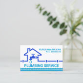 Blaue Wasserpipeline, die Faucet-Rohrleitung abläs Visitenkarte (Stehend Vorderseite)