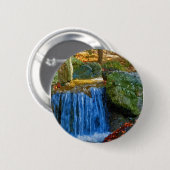 Blaue Wasserquelle Button (Vorne & Hinten)