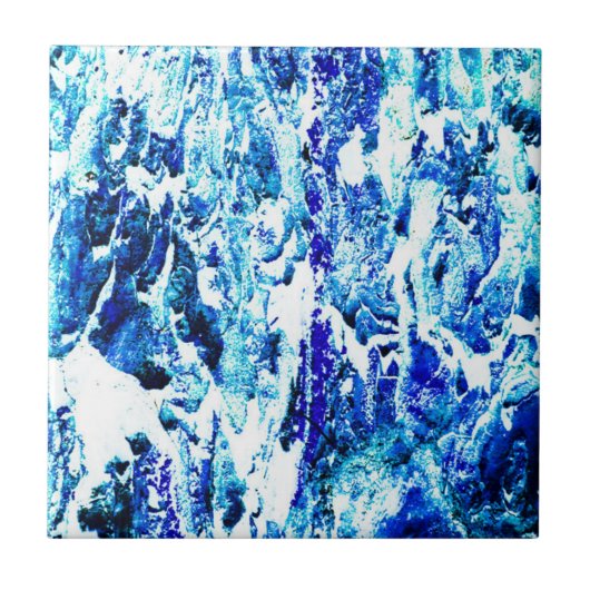 Blaue Wassersäule Fliese (Vorderseite)