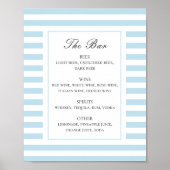 Blaue Wasserstreifen. Elegante Hochzeitsgetränke B Poster (Vorne)