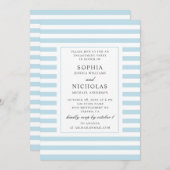 Blaue Wasserstreifen. Strickte Verlobungspartei Einladung (Vorne/Hinten)