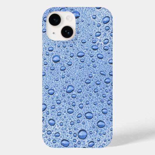 Blaue Wassertröpfchen Case-Mate iPhone Hülle (Rückseite)