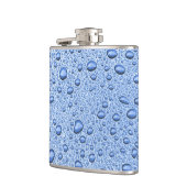 Blaue Wassertröpfchen Flachmann (Links)