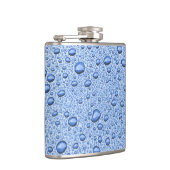 Blaue Wassertröpfchen Flachmann (Rechts)