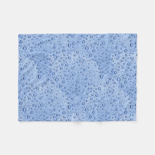 Blaue Wassertröpfchen Fleecedecke (Vorderseite (Horizontal))