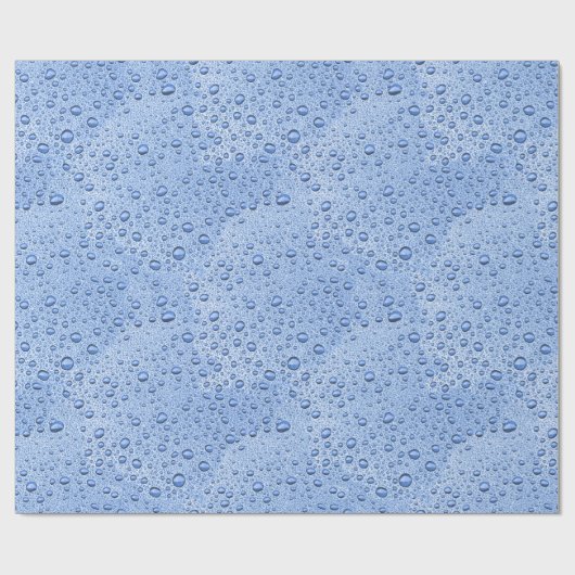 Blaue Wassertröpfchen Geschenkpapier (Flach)