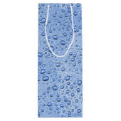 Blaue Wassertröpfchen Geschenktüte Für Weinflaschen (Rückseite)