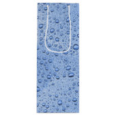 Blaue Wassertröpfchen Geschenktüte Für Weinflaschen (Vorderseite)