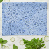 Blaue Wassertröpfchen Geschirrtuch (Gefaltet)