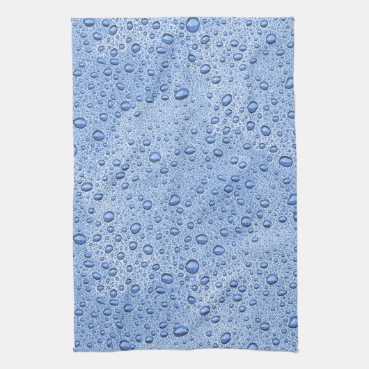 Blaue Wassertröpfchen Geschirrtuch (Vertikal)