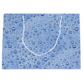 Blaue Wassertröpfchen Große Geschenktüte (Vorderseite)