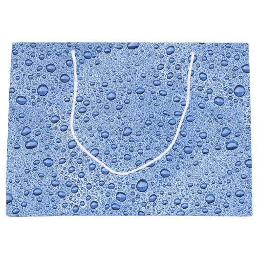 Blaue Wassertröpfchen Große Geschenktüte (Vorderseite)