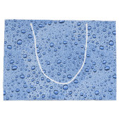 Blaue Wassertröpfchen Große Geschenktüte (Rückseite)