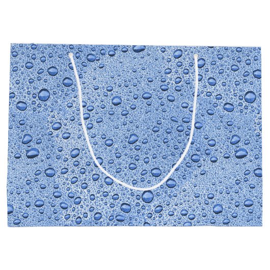 Blaue Wassertröpfchen Große Geschenktüte (Rückseite)