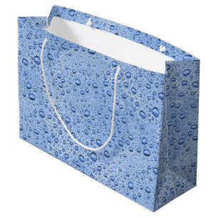 Blaue Wassertröpfchen Große Geschenktüte