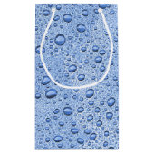 Blaue Wassertröpfchen Kleine Geschenktüte (Rückseite)